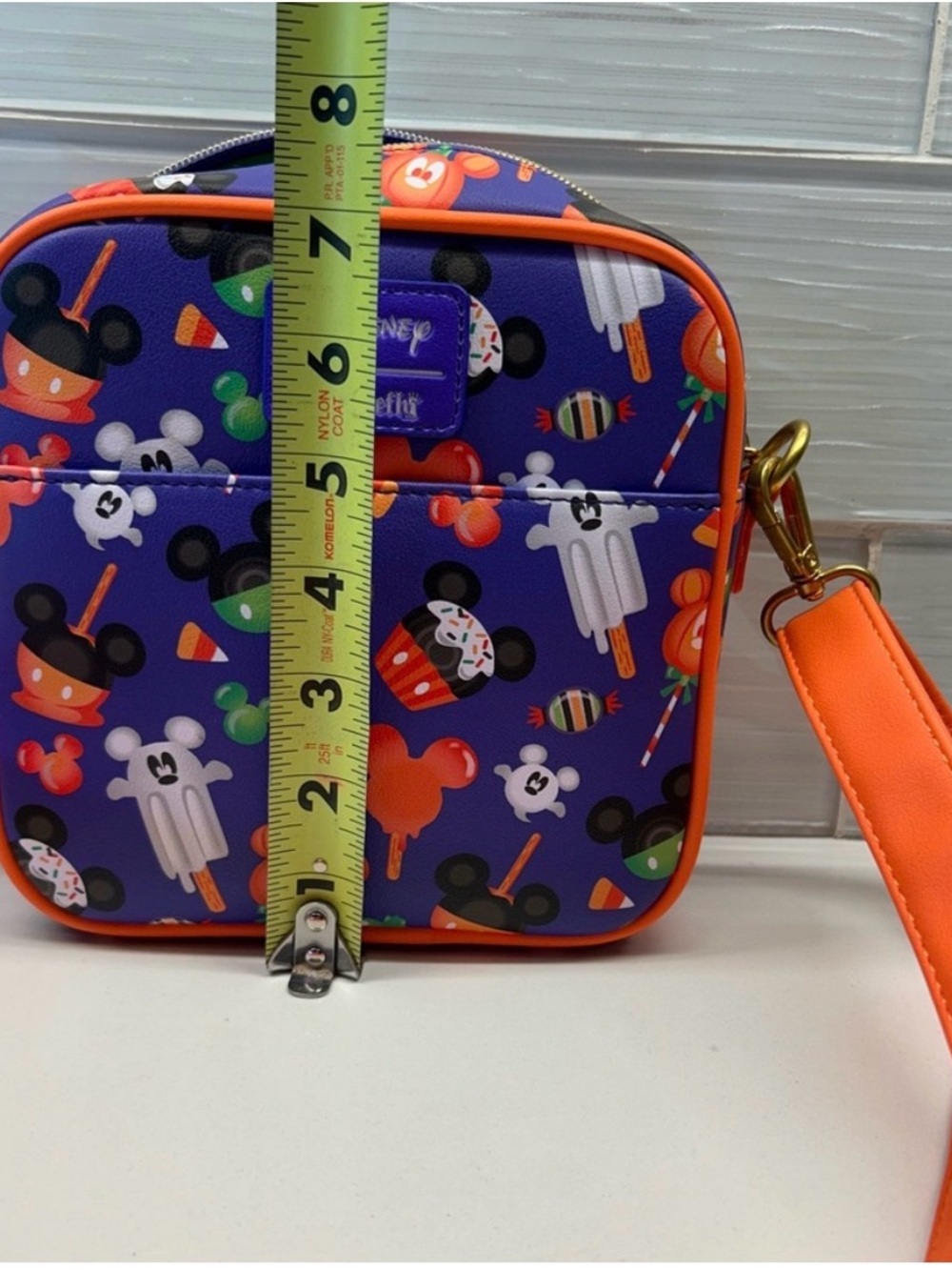 Loungefly Purple Halloween Treats Crossbody Bag with Orange Trim - Picture 4 of 5